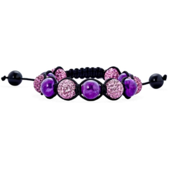 Cool Purple Black Crystal Ball Bracelet - Picture 4 of 7